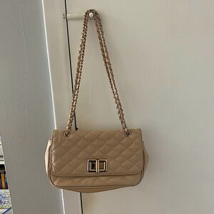 Aldo Double Gold Chain Strap Quilted Crossbody/Shoulder Bag